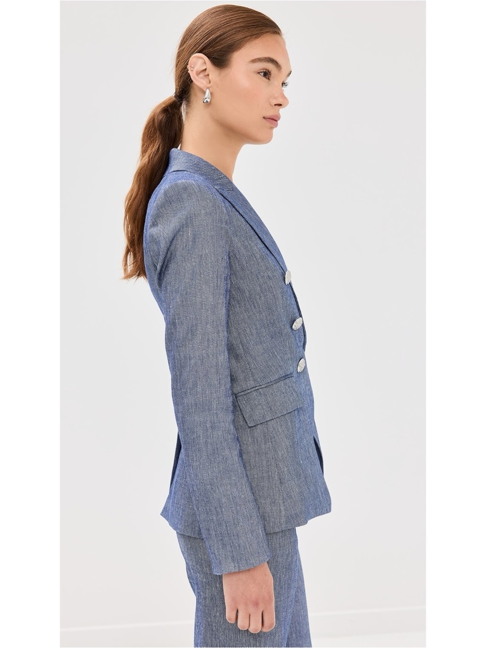 Veronica Beard Miller Dickey Jacket in Blue Melange Size:6 - Picture 3 of 16